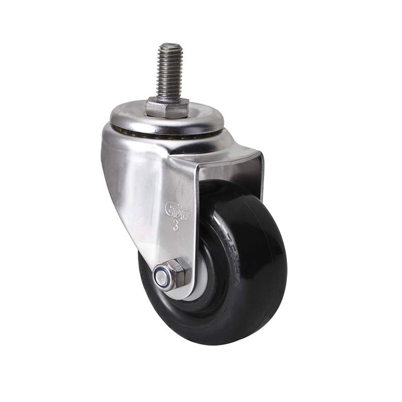 EDL Stainless Steel Medium 3'' 140kg Threaded Swivel  PU Caster S54733-S543-65
